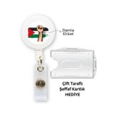 Özgür Filistin Damla Etiket Yoyo Yaka Kartlığı Yatay Dikey Kart Koruyucu
