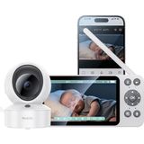Özgürce 1080P Wifi Bebek Takip Kamerası, Ağlama ve Gece Görüş Özellikli Monitör - Seçenek 1 - Ahşap