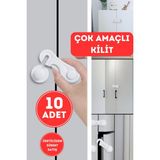 Özgürce 10'lu Çok Amaçlı Güvenlik Kapak Kilidi, Çekmece ve Dolap Güvenliği - Seçenek 1