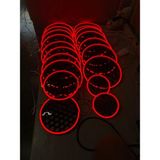 Özgürce 16CM Neon Kırmızı LED Işıklı Midrange Kasnağı, Işıklandırmalı Ses Için - Seçenek 1