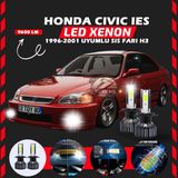 Özgürce 1996-2001 Honda Civic Sis Farı LED Xenon Pro Series H3 Uyumlu - Ahşap - Ceviz