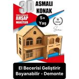 Özgürce 3 Boyutlu Ahşap Minyatür Maket Seti, Eğitici ve Hobi Aktivitesi - Seçenek 1 - Ahşap - Ceviz