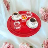 Özgürce 30 cm Yuvarlak Metal Sunum Tepsisi, Kahve ve Çay Servisi Için - Seçenek 1