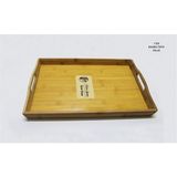 Özgürce 40X28 cm Bambu Servis Tepsisi, Dikdörtgen Sunum ve Kahvaltı Tepsisi - Ahşap - Ceviz - Seçenek 1