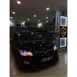 Özgürce 4'lü U Tip Rgb Angel Far Içleri Honda Fd6 Uyumlu, 16 Renkli ve Parlak - Antrasit - Seçenek 1