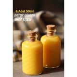 Özgürce 50ML Mini Cam Şişe Seti, Sızdırmaz, Şık ve Hafif, 6'lı Paket - Ahşap - Beyaz