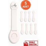 Özgürce 5’li Bebek ve Çocuk Güvenlik Kilidi, Delme Gerektirmez, Dolap & Çekmece - Seçenek 1