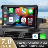 Özgürce 7 Inç Kablosuz Carplay ve Android Auto Multimedya Ekranı - Seçenek 1 - Cappuccino