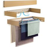 Özgürce Açılır Kapanır Duvara Monte Çamaşır Askısı Bej / Hardal 102 cm - Ahşap - Ceviz - Seçenek 1
