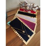 Özgürce Ahşap Takı Organizer Stand, Kolye ve Bileklik Düzenleyici, 5'li Set - Açık Bej