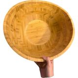 Özgürce Bambu Ahşap Servis Kasesi 20 cm Büyük Boy, Dekoratif ve Şık Tasarım - Ahşap - Ceviz - Seçenek 1