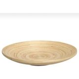 Özgürce Bambu Dekoratif Tabak, 30 Cm, Şık ve Doğal Tasarım, Ev ve Davetler Için Ideal - Ahşap - Bej - Seçenek 1