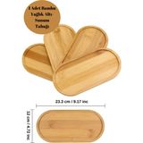 Özgürce Bambu Oval Sunum ve Servis Tepsisi, Ahşap Yağdanlık Altlığı ve Stand - Ahşap - Ceviz - Seçenek 1