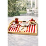 Özgürce Bambu Servis Tepsisi 35X23 Cm, Kulplu, Dekoratif Çay ve Kahve Sunumu - Seçenek 1