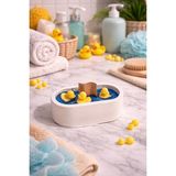 Özgürce Banyo Temalı Ördek Figürlü El Yapımı Aromatik Jel Mum - Ahşap - Beyaz - Seçenek 1