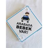Özgürce Bebek Dikkat Ikaz Levhası 15X15 Cm, Pleksi Malzeme, Araba Temalı - Antrasit - Seçenek 1