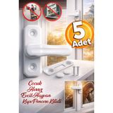 Özgürce Bebek ve Çocuklar Için Güvenli Pvc Kapı ve Pencere Emniyet Kilidi 5 Adet - Seçenek 1