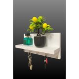 Özgürce Beyaz Anahtar Askısı, 5 Kanca, Duvara Asılan Düzenleyici, Pratik ve Şık - Seçenek 1 - Ahşap - Beyaz