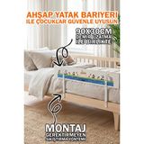 Özgürce Beyaz Hayvan Desenli Ahşap Yatak Güvenlik Bariyeri 90X30 - Seçenek 1