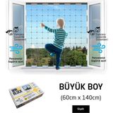 Özgürce Büyük Boy Çocuklar Için Pencere Güvenlik Ağı, Siyah Profil, Yeni Nesil Korkuluk - Seçenek 1
