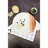 Özgürce Cam Kesme Tahtası, Ahşap Desenli, Çap 32CM, Patentli, Çok Amaçlı Kullanım - Ahşap - Bej - Seçenek 1