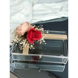 Özgürce Çelik Cam Kutu Çok Amaçlı Takı ve Çikolata Saklama Kutusu, 25X15X7 cm - Altın - Gümüş - Bakır - Seçenek 1