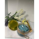 Özgürce Çiçekli Kokulu Soya Wax Dekoratif Kapaklı Mum Kavanozu - Ahşap - Ceviz - Seçenek 1