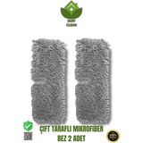 Özgürce Çift Taraflı Mikrofiber Sprey Mop Bezi 2'li Set 12X40 cm - Altın - Gri - Seçenek 1