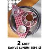 Özgürce Çiftli Çelik Sunum Tepsisi, Kahve ve Ikramlar Için Şık ve Dayanıklı - Altın - Gümüş - Bakır - Seçenek 1