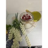 Özgürce Dekoratif Soya Wax Mum, Kapaklı Kavanoz, 330ML, Hoş Kokulu ve Şık Tasarım - Ahşap - Bej - Seçenek 1
