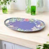 Özgürce Desenli Oval Melamin Tepsi 53X35 cm – Kırılmaz, Dayanıklı Sunum Tepsisi - Amber - Seçenek 1
