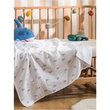 Özgürce Ekru Baskılı Erkek Bebek Müslin Battaniye 90X100 Cm, Yumuşak ve Hafif Kullanım - Altın - Seçenek 1