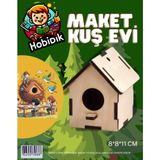 Özgürce El Yapımı Ahşap Kuş Evi Maketi, Hobi ve Dekorasyon Için Şık Tasarım - Seçenek 1 - Ahşap - Bej