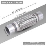 Özgürce Esnek Egzoz Spiral Borusu, 51MM x 295MM, Paslanmaz Çelik, Üniversal Tip - Antrasit