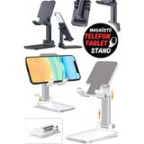 Özgürce Evrensel Metal Masaüstü Telefon ve Tablet Tutucu, Ayarlanabilir Stand - Seçenek 1 - Ahşap - Ceviz