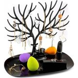 Özgürce Geyik Temalı Takı Düzenleyici, Dekoratif Kolye, Küpe ve Yüzük Organizer - Ahşap