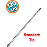Özgürce Gri Metal Vidalı Çekçek Süpürge Sapı 120CM, Dayanıklı ve Kullanışlı - Antrasit - Seçenek 1
