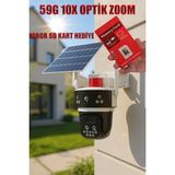 Özgürce Güneş Enerjili 10X Optik Yakınlaştırmalı Güvenlik Kamerası, Sim Kartlı - Seçenek 1 - Ahşap - Beyaz