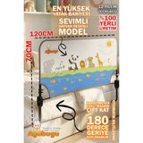 Özgürce Hayvan Desenli Katlanabilir Yatak Bariyeri, 120CM, Güvenli ve Şık Tasarım - Seçenek 1