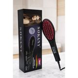 Özgürce Hızlı Isınan Profesyonel Keratin Saç Düzleştirici Tarak HS-053 - Ahşap - Seçenek 1