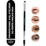 Özgürce Iki Parça Eğimli Eyeliner ve Kaş Kirpik Tasarım Fırçası Go Brow Brush No:1 - Cappuccino