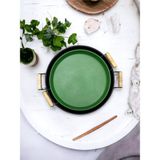 Özgürce Iki Renkli Ahşap Kulplu Tepsi Seti, Çay ve Kahve Sunumu Için Şık Tasarım - Seçenek 1
