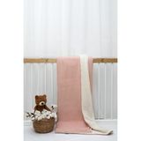 Özgürce Kışlık Bebek Battaniyesi, Welsoft Peluş ve Örgü Pike, 90X110 Büyüklük - Ahşap - Bej - Seçenek 1