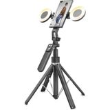 Özgürce LED Işıklı 180CM Telefon Tripodu ve Selfie Çubuğu Bluetooth Kumandalı Siyah - Açık Bej - Seçenek 1