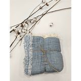 Özgürce Mavi Denim 7 Katlı Çift Taraflı Pamuklu Bebek Çocuk Battaniyesi 110X110 cm - Amber - Seçenek 1