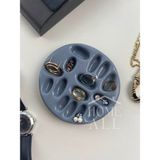 Özgürce Modern Dekoratif Beton Takı ve Küpe Yüzük Organizer Tabak - Gold - Gri - Seçenek 1