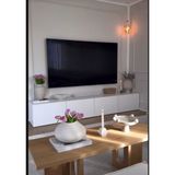 Özgürce Modern Tasarımlı Şık Tv Ünitesi, Zarif ve Fonksiyonel Ev Dekoru - Ahşap - Beyaz - Seçenek 1