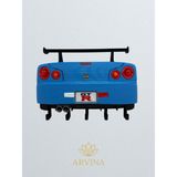 Özgürce Nissan Skyline R34 Tasarım Büyük Duvar Anahtarlık ve Garaj Askısı - Seçenek 1