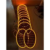 Özgürce Oval Neon Amber Turuncu LED Mıdrange Kapağı, Şık ve Parlak Tasarım - Seçenek 1