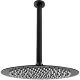 Özgürce Oval Slim Ankastre Duş Başlığı, Siyah Metal, Tavandan Montaj, Ø25 cm - Seçenek 1
